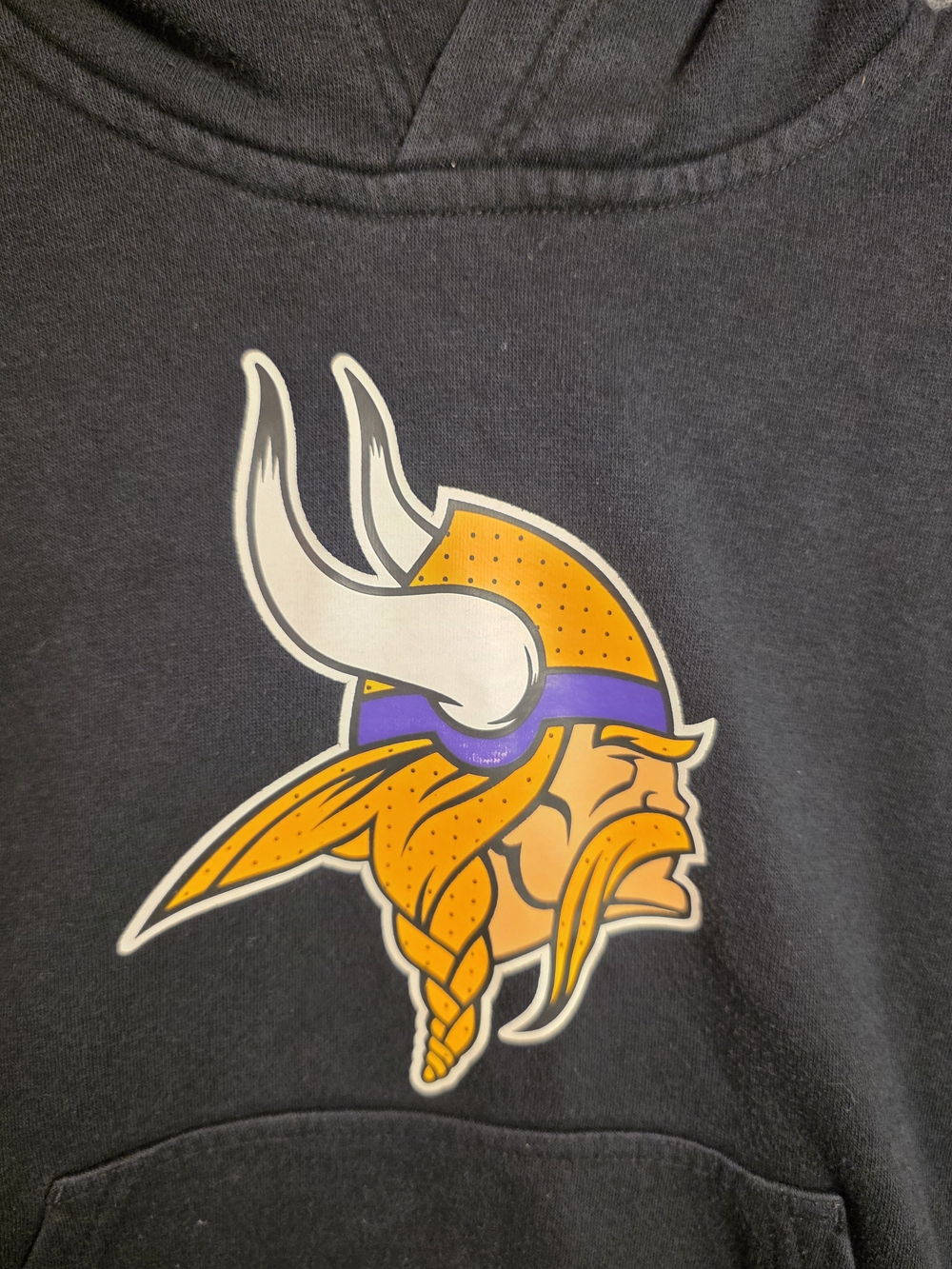 Nike NFL Minnesota Vikings Youth Small (8) Black Graphic Logo Pullover Hoodie